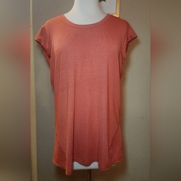 Lululemon‎ Scoop Neck Tee Size XL Orange Stripe - Picture 1 of 4
